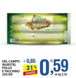 Qui Discount Del campo wurstel pollo e tacchino offerta