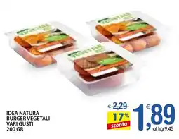 Qui Discount Idea natura burger vegetali vari gusti offerta