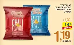 Qui Discount Tortillas grande nacho chili/natural offerta