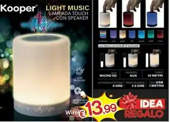 Light music lampada touch con speaker