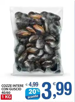 Qui Discount Cozze intere con guscio 40/60 offerta
