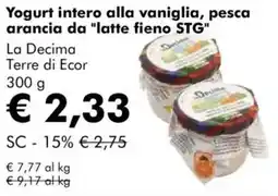NaturaSì Yogurt intero alla vaniglia, pesca arancia da "latte fieno STG" La Decima Terre di Ecor offerta