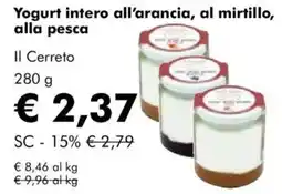 NaturaSì Yogurt intero all'arancia, al mirtillo, alla pesca Il Cerreto offerta