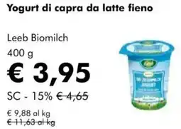 NaturaSì Yogurt di capra da latte fieno Leeb Biomilch offerta