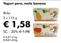 Yogurt pera, mela banana Birby