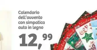Calendario dell'auvento con simpatica auto in legno