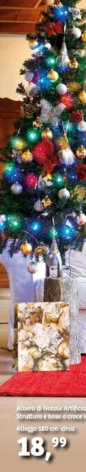 In'S Mercato Albero di natale artificiale struttura e base a croce in altegga offerta