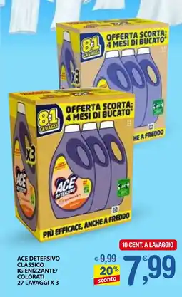Qui Discount Ace detersivo classico igienizzante/ colorati offerta