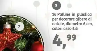 16 palline in plastica per decorare albero di natale, diametro 6 cm,