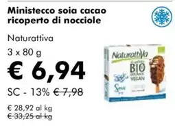 NaturaSì Ministecco soia cacao ricoperto di nocciole Naturattiva offerta