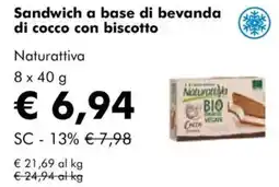 NaturaSì Sandwich a base di bevanda di cocco con biscotto Naturattiva offerta
