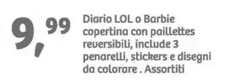 Diario lol o barbie copertina con paillettes reversibili