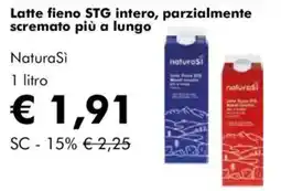NaturaSì Latte fieno STG intero, parzialmente scremato più a lungo Natura Si offerta