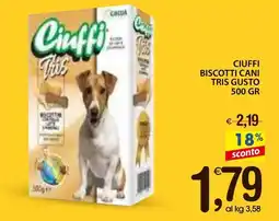Qui Discount Ciuffi biscotti cani tris gusto offerta