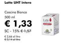 NaturaSì Latte uht intero cascina bianca offerta