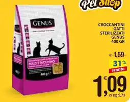 Qui Discount Croccantini gatti sterilizzati GENUS offerta