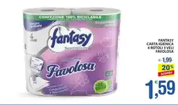 Qui Discount Fantasy carta igienica 4 rotoli 3 veli favolosa offerta