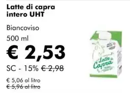 NaturaSì Latte di capra intero uht biancoviso offerta