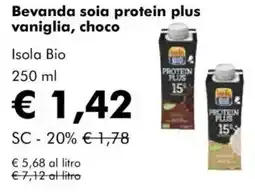 NaturaSì Bevanda soia protein plus vaniglia, choco Isola Bio offerta