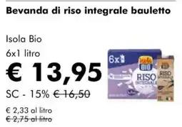 NaturaSì Bevanda di riso integrale bauletto isola bio offerta