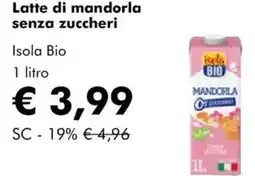 NaturaSì Latte di mandorla senza zuccheri Isola Bio offerta