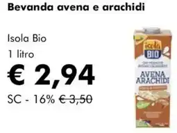 NaturaSì Bevanda avena e arachidi Isola Bio offerta