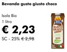 NaturaSì Bevanda gusto giusto choco isola bio offerta