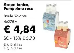 NaturaSì Acqua tonica, pompelmo rosa baule volante offerta