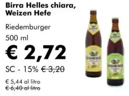 Birra helles chiara, weizen hefe Riedemburger