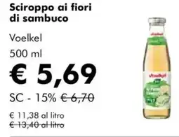NaturaSì Sciroppo ai fiori di sambuco Voelkel offerta