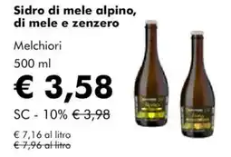 NaturaSì Sidro di mele alpino, di mele e zenzero Melchiori offerta