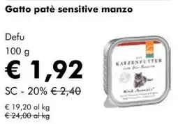 NaturaSì Gatto patè sensitive manzo defu offerta