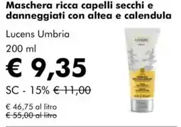 NaturaSì Maschera ricca capelli secchi e danneggiati con altea e calendula Lucens Umbria offerta