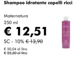 NaturaSì Shampoo idratante capelli ricci maternatura offerta