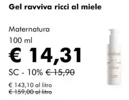 NaturaSì Gel ravviva ricci al miele maternatura offerta