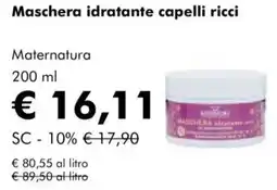 NaturaSì Maschera idratante capelli ricci maternatura offerta