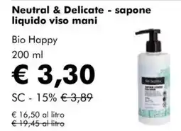 Neutral & delicate - sapone liquido viso mani Bio Happy
