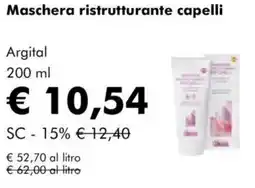 NaturaSì Maschera ristrutturante capelli Argital offerta