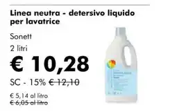 NaturaSì Linea neutra - detersivo liquido per lavatrice Sonett offerta