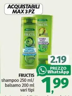 Pam FRUCTIS shampoo/balsamo vari tipi offerta