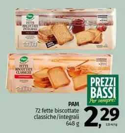 Pam PAM 72 fette biscottate classiche/integrali offerta