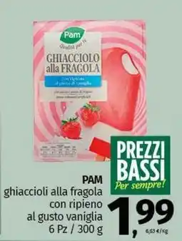 Pam PAM ghiaccioli alla fragola con ripieno al gusto vaniglia offerta