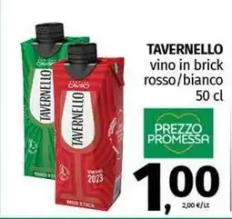 Pam TAVERNELLO vino in brick rosso/bianco offerta