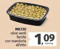Pam MICCIO olive verdi farcite con mandorla offerta