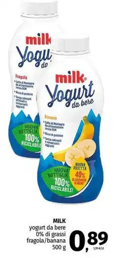 Pam MILK yogurt da bere 0% di grassi fragola/banana offerta