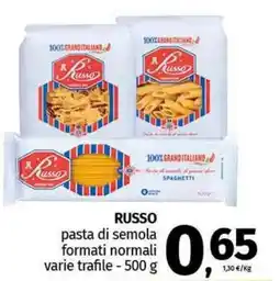 Pam RUSSO pasta di semola formati normali varie trafile offerta
