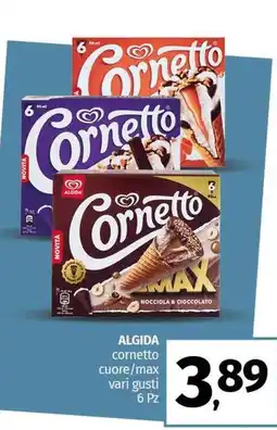 Pam ALGIDA cornetto cuore/max vari gusti offerta