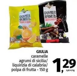 Pam GIULIA caramelle agrumi di sicilia/ liquirizia di calabria/ polpa di frutta offerta