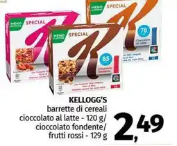Pam KELLOGG'S barrette di cereali cioccolato al latte/cioccolato fondente/ frutti rossi offerta