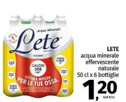 Pam LETE acqua minerale effervescente naturale offerta